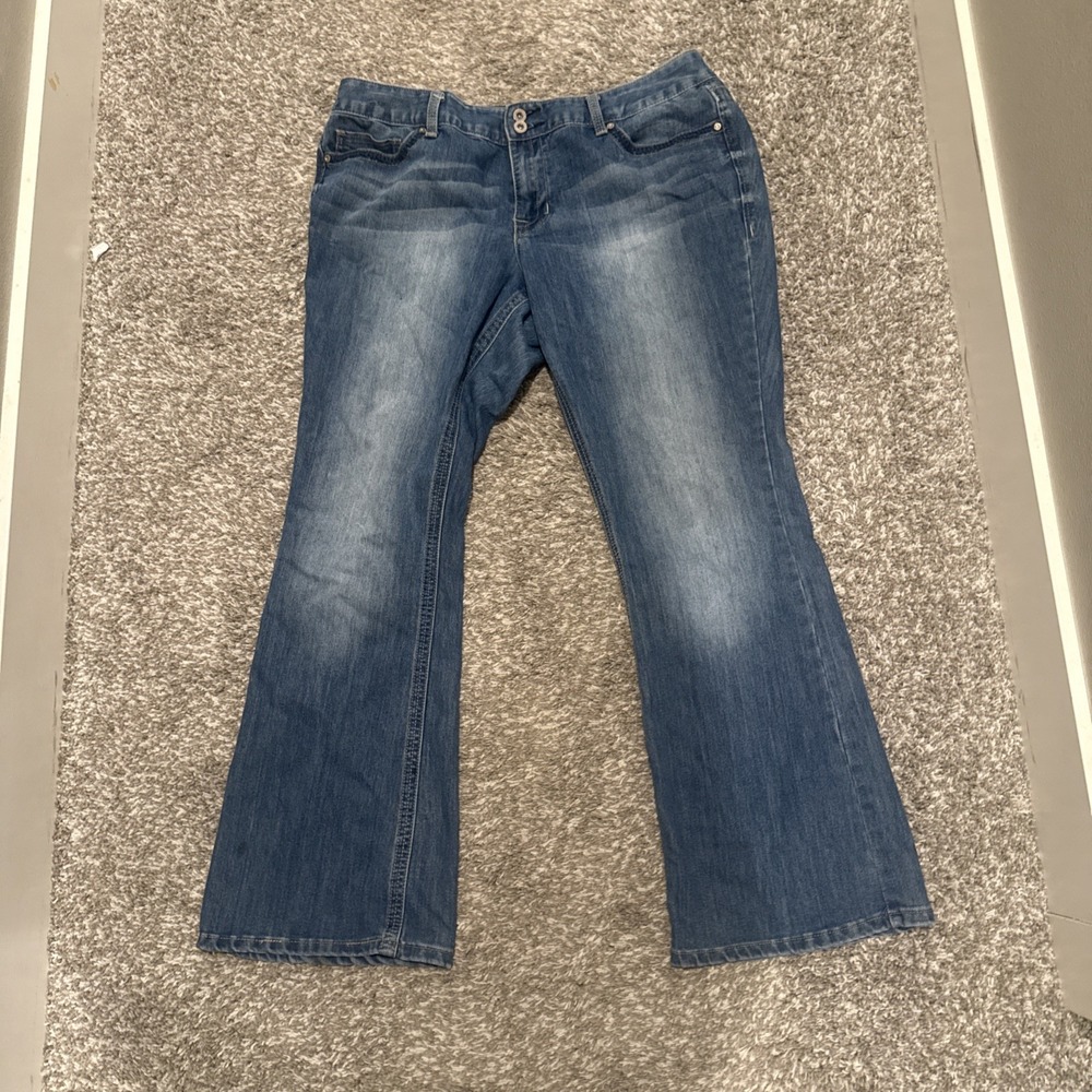 Rhythm In Blues Womens Size 16 Medium Wash Mid‎ Rise Bootcut Denim Jeans